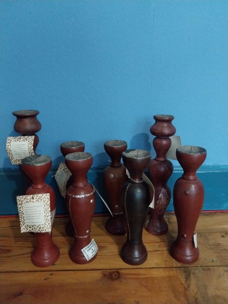 Houten kandelaars Ghana, Nieuw, Ophalen of Verzenden, Bart602003@gmail.com, Imported to Brussels