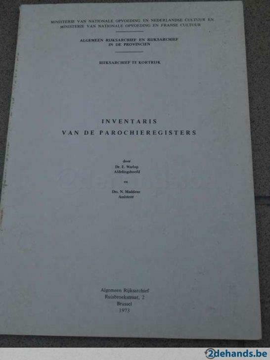 inventaris van de parochieregisters kortrijk E. Warlop, Gelezen