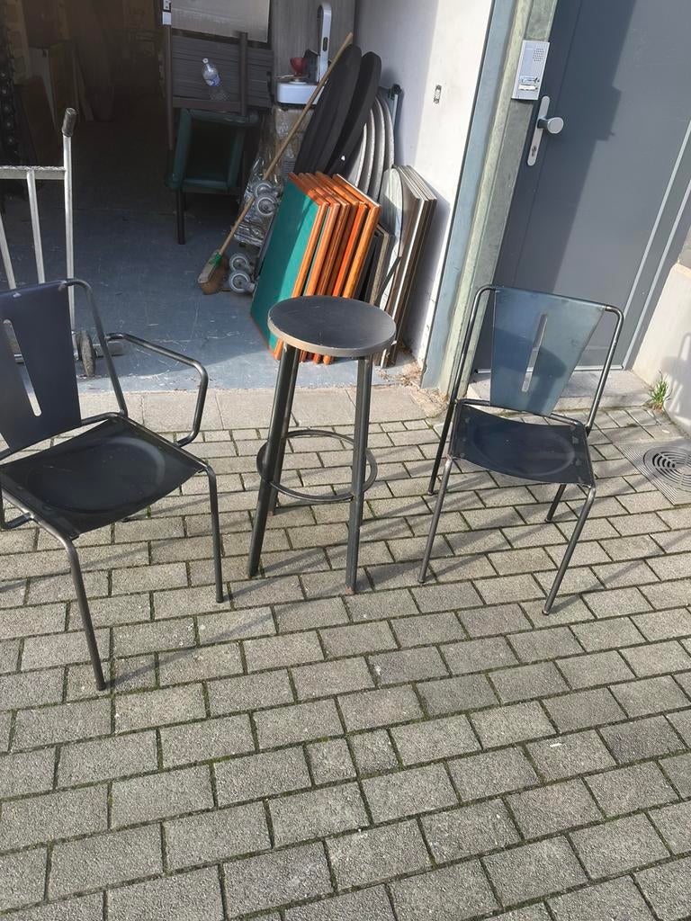 Stoelen / barkrukken in metaal, Ophalen, Gebruikt, Meubilair