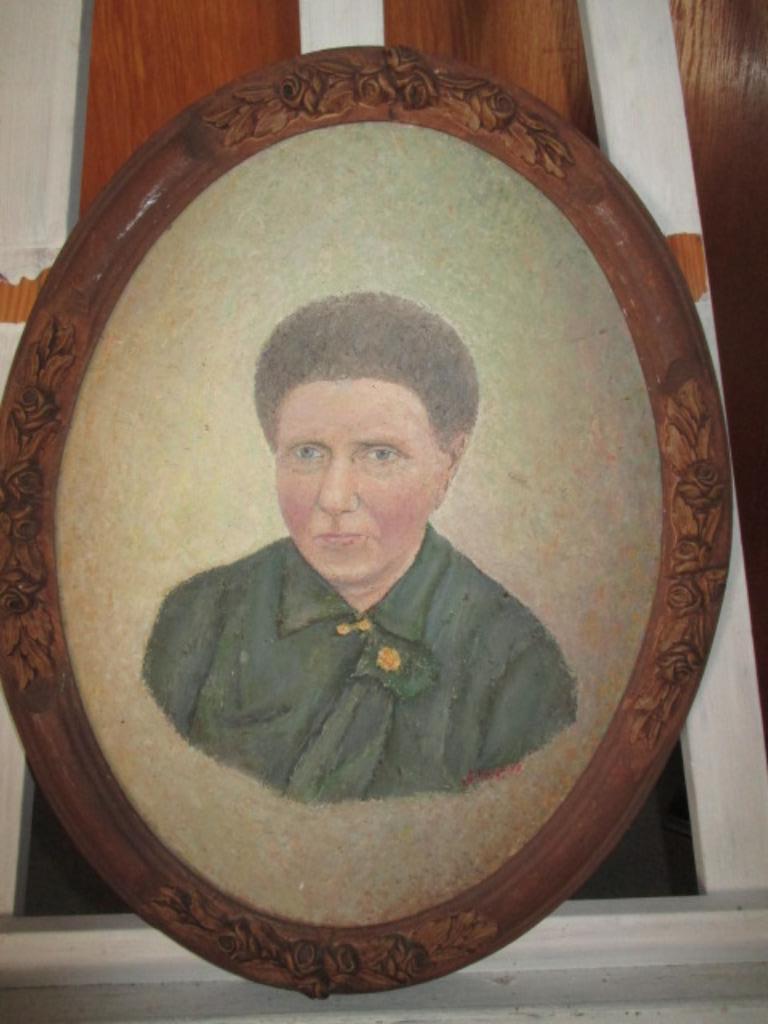 Schilderij van vrouw, ovaal, Ophalen of Verzenden