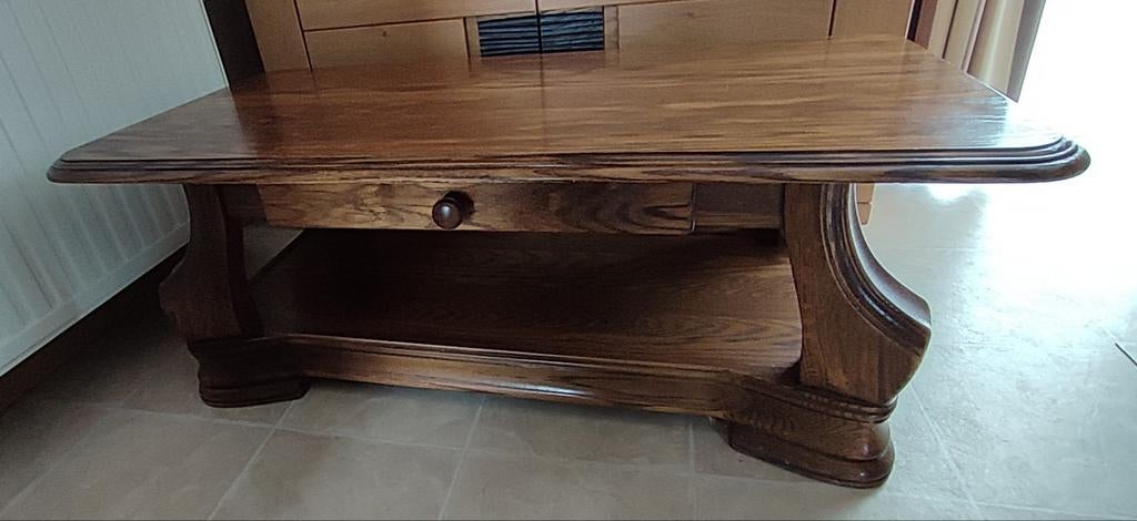 Table basse en chêne massif, Enlèvement, Comme neuf, Chêne