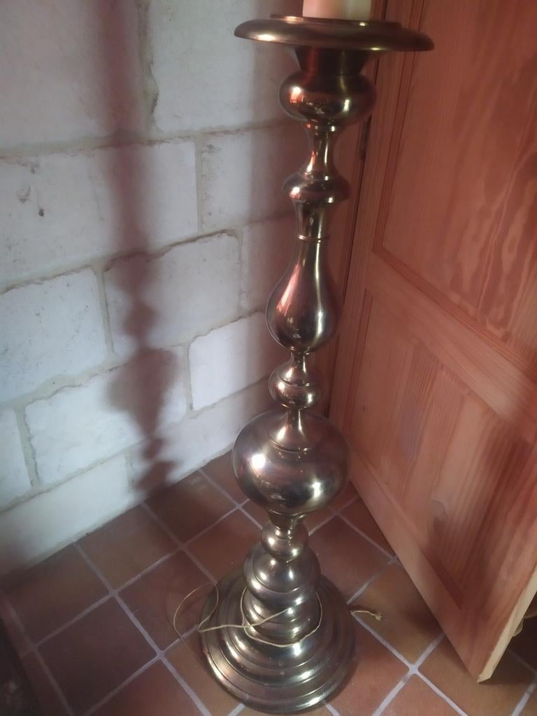 Lampadaire ancien, pied de lampe + abat jour, Maison & Meubles, Enlèvement