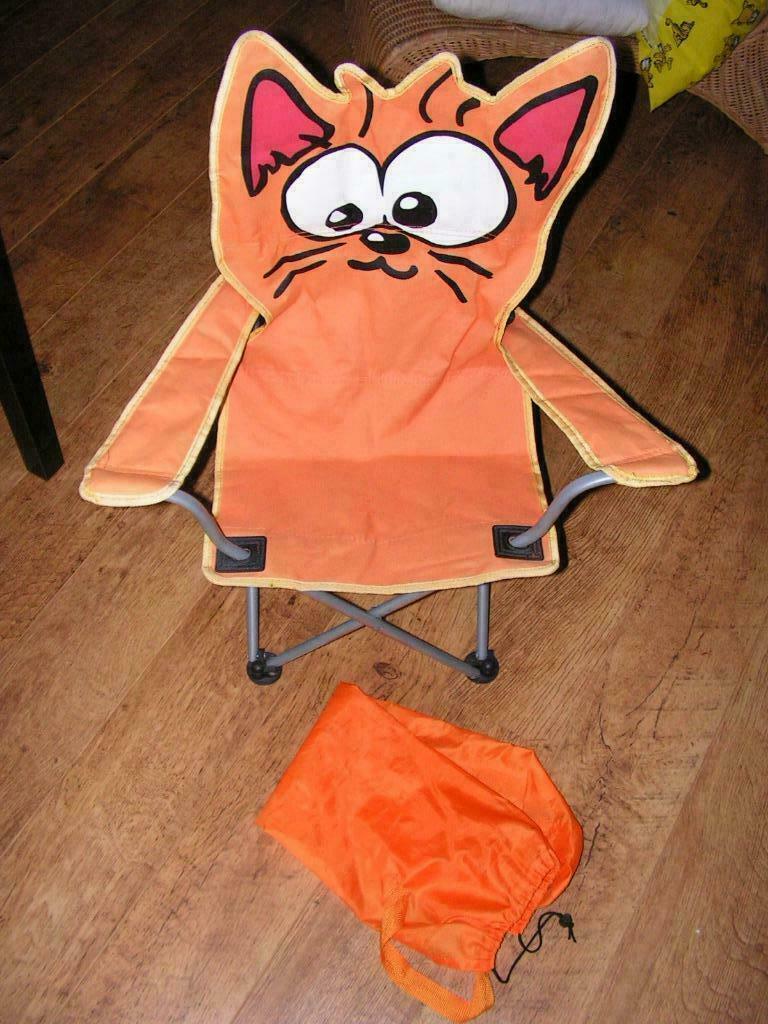 Kinderzitje in zeilstof kat, Ophalen of Verzenden, Nieuw, Inklapstoel