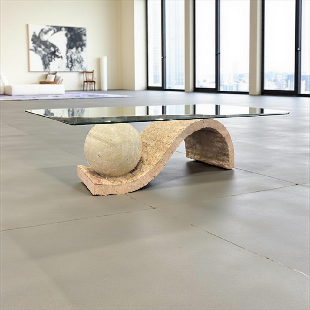 Vintage stenen salontafel Magnussen Ponte, Ophalen of Verzenden