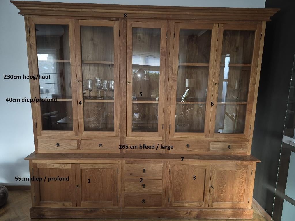 Teak buffetkast/vitrinekast, Ophalen