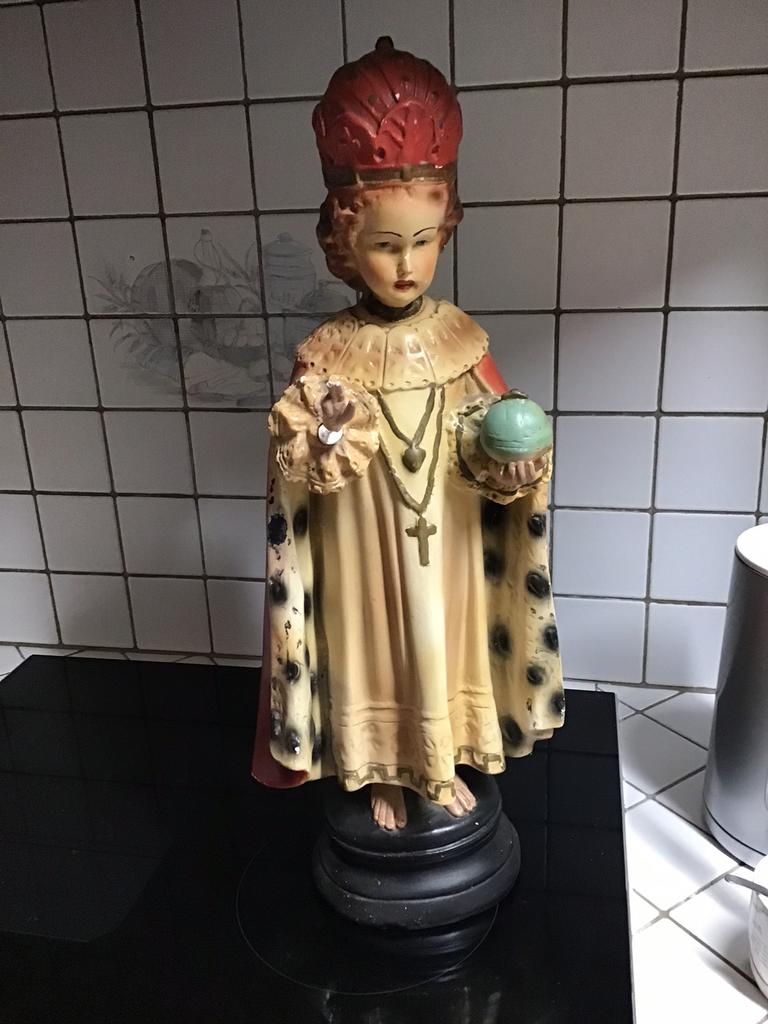 Oud gipsen beeld Kindje Jezus van Praag, Ophalen of Verzenden