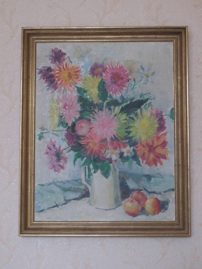 schilderij 'stilleven', Antiek en Kunst, Ophalen of Verzenden, Klassiek, Bloemen
