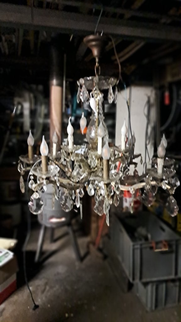 kristallen luchter, Huis en Inrichting, Ophalen, Gebruikt, Glas, Rustiek