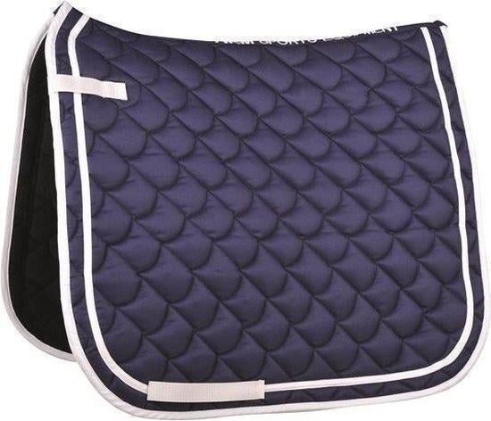 Zadeldekje HKM Blauw Wit - Dressuur - Pony, Neuf, Tapis de dressage, Bleu, Enlèvement ou Envoi