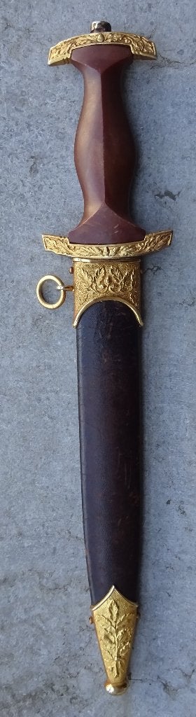 DAGUE ALLEMANDE AVEC DEDICACE D'E.R., Envoi, Armée de terre, Couteau ou Poignard