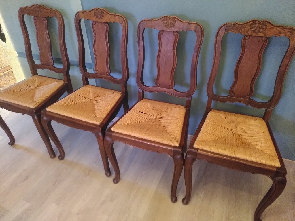 4 Chaises bois et osier, Enlèvement