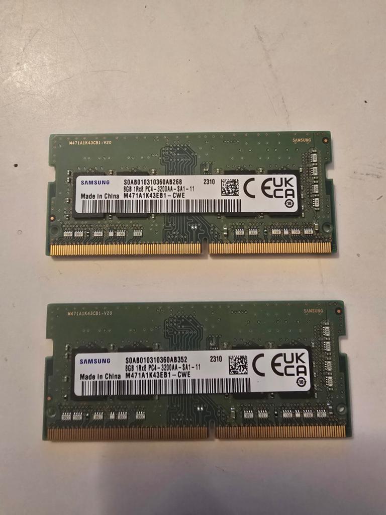 2 x 8 Go de RAM SODIMM SAMSUNG DDR4 à 3200 MHz, 100 % OK, Enlèvement ou Envoi, DDR4, Comme neuf, Laptop