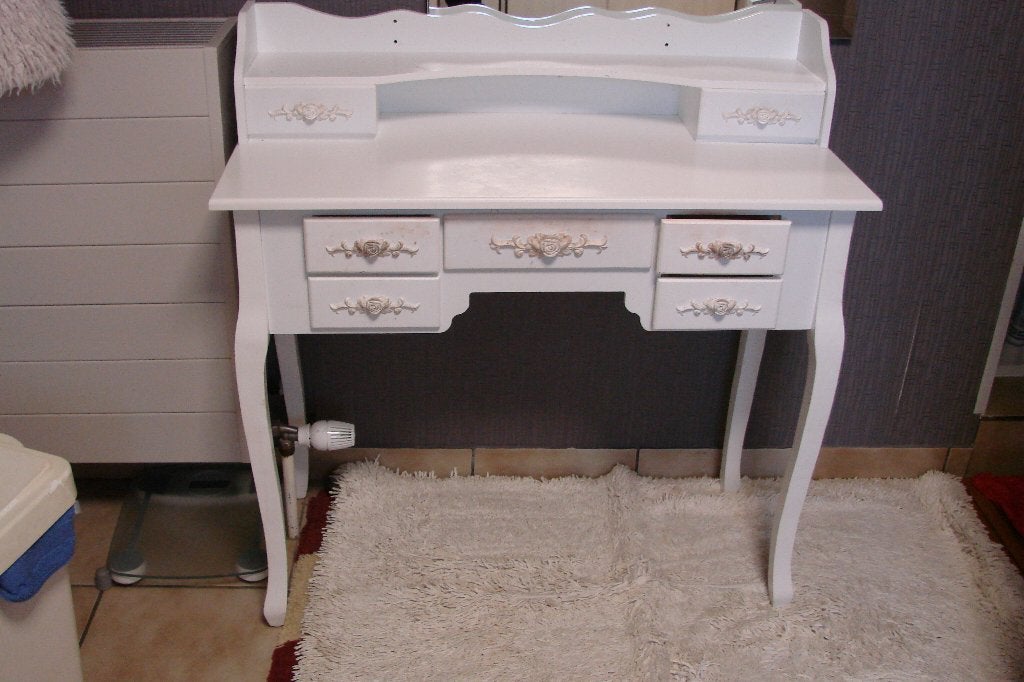 kaptafel makeupe tafel :wit, Enlèvement, Comme neuf, Bois, Wit landelijk