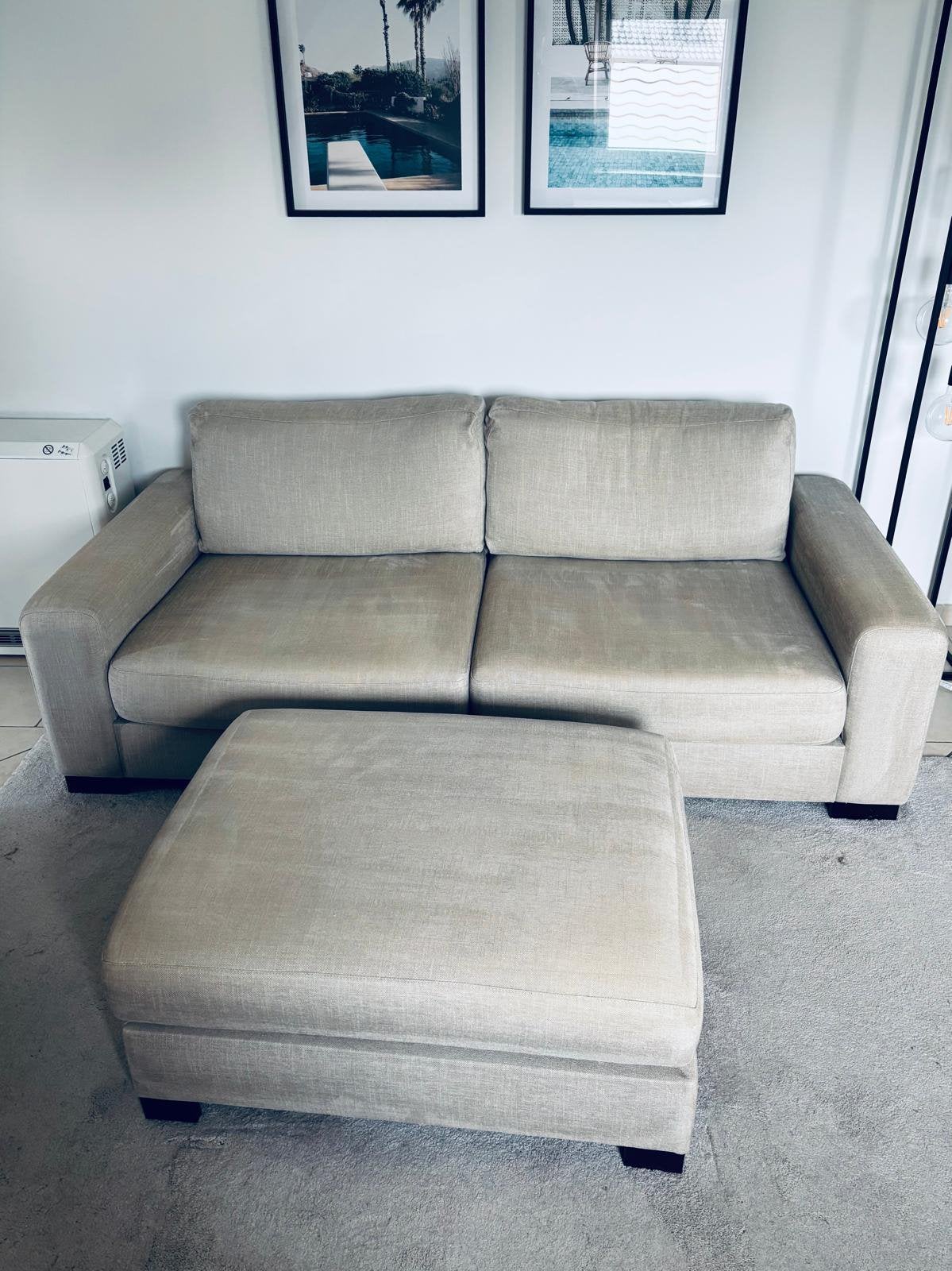 Ensemble canapé + pouf, Enlèvement, Comme neuf