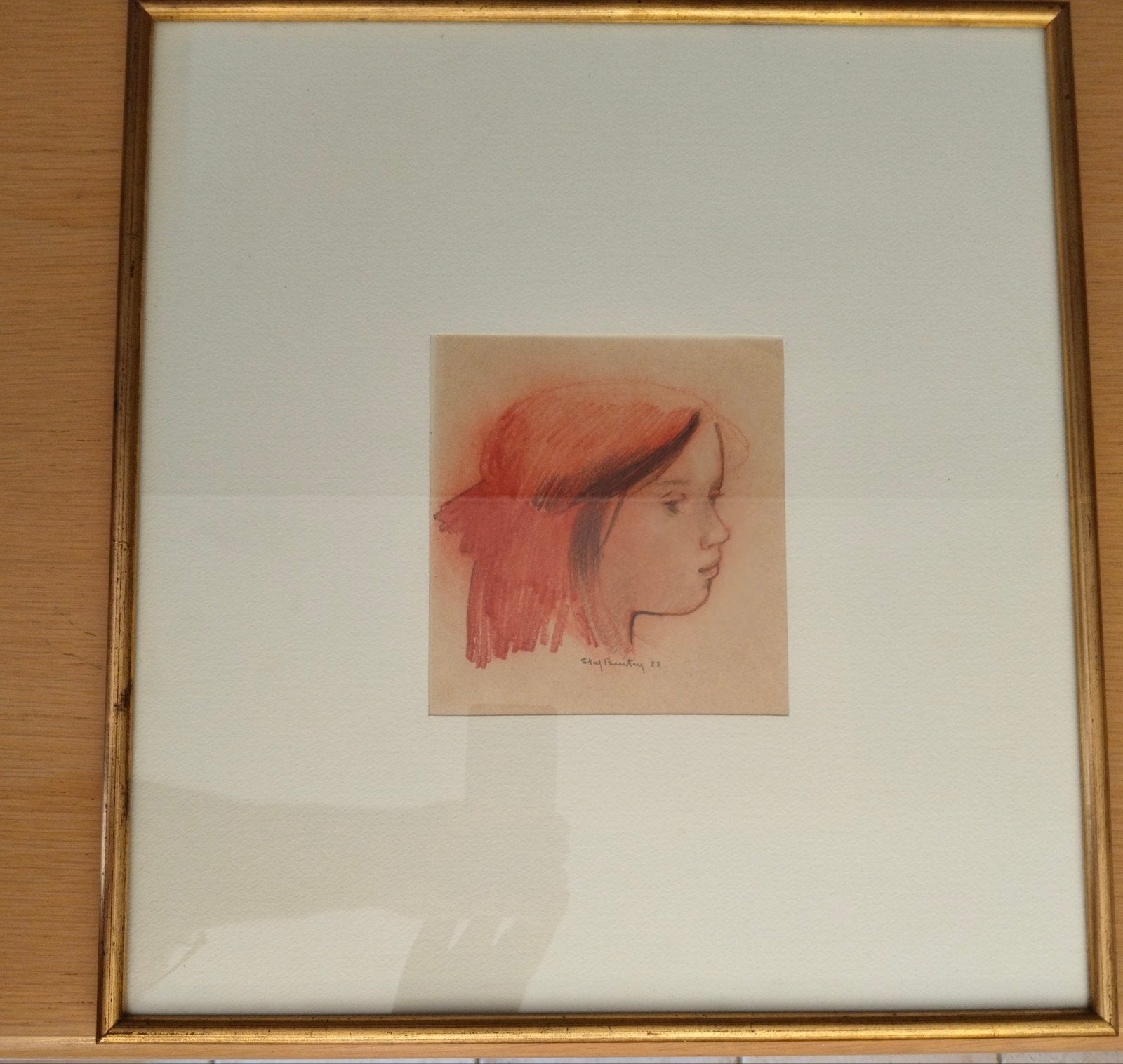 Portrettekening Staf Beerten (1988), Gesigneerd, Ophalen
