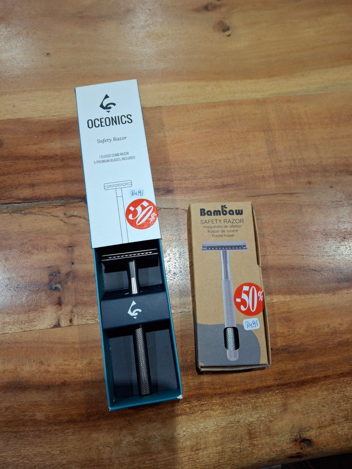 2 NIEUWE Oceonics en Bambaw Safety Razors - Ongebruikt, Bijoux, Sacs & Beauté, Enlèvement ou Envoi, Neuf, Autres types