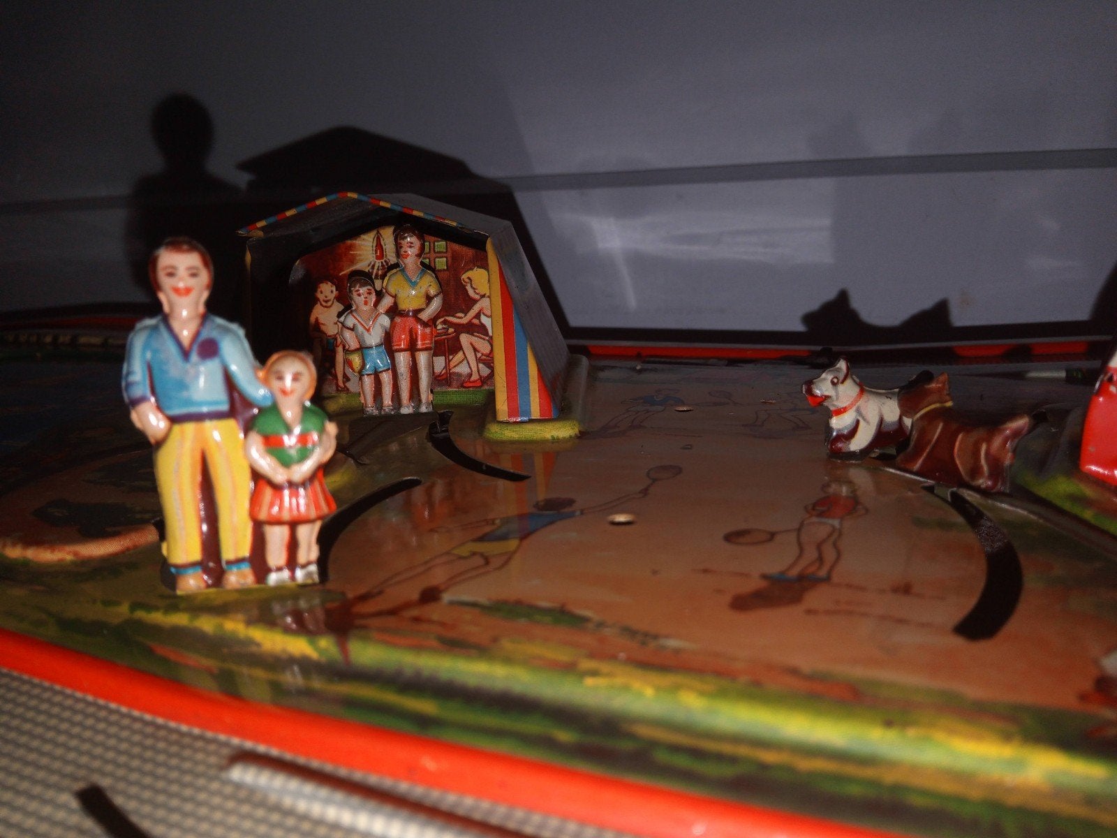 Deze vintage blikken speelgoedbaan, 'Made in Western Germany, Antiek en Kunst, Antiek | Speelgoed, Ophalen of Verzenden