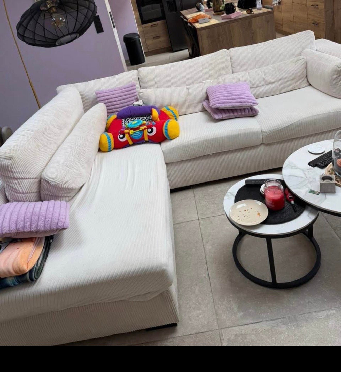 Divan en velour, Maison & Meubles, Enlèvement, Comme neuf