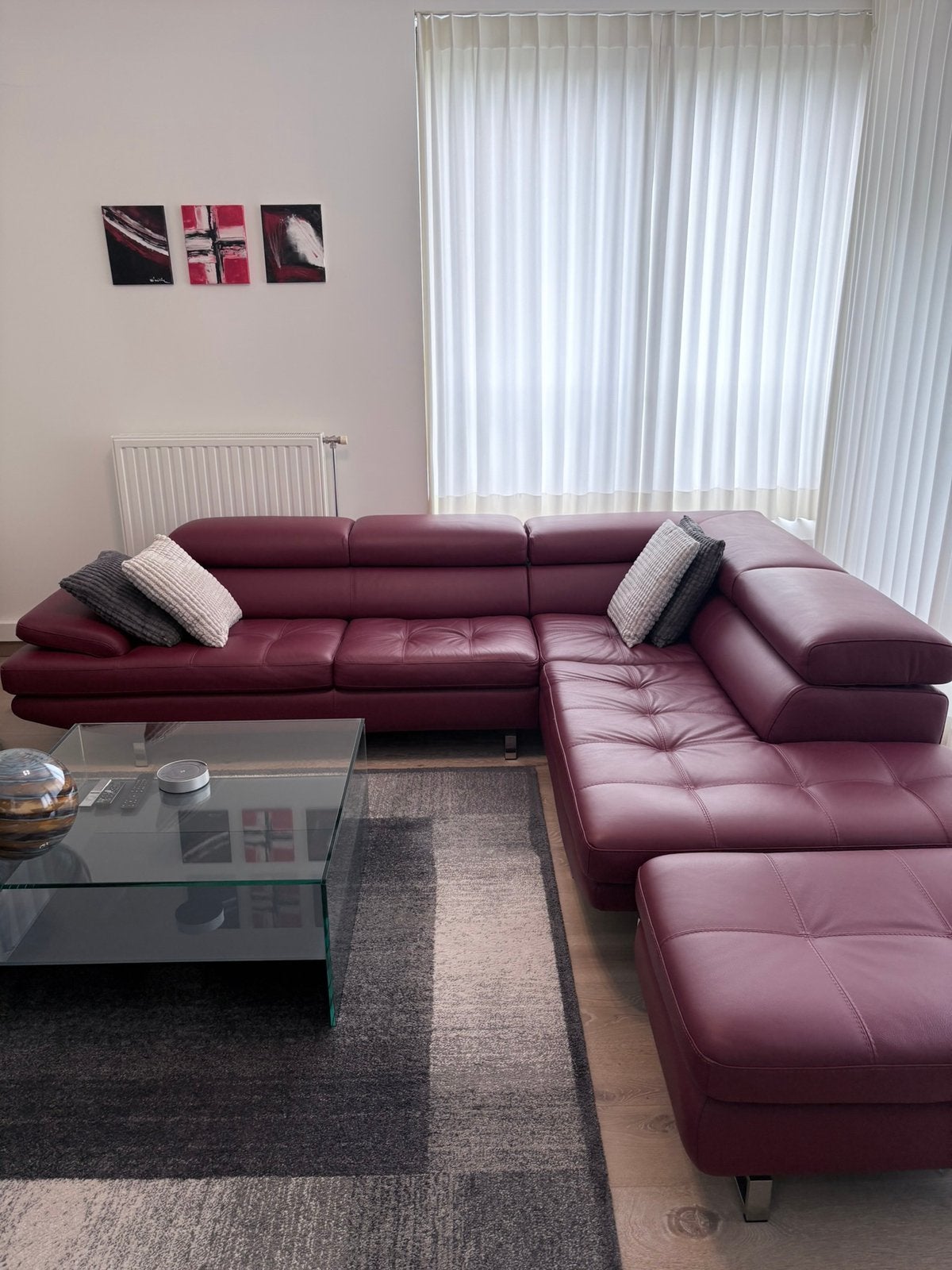 Lederen zithoek (salon)te koop, Ophalen, Zo goed als nieuw