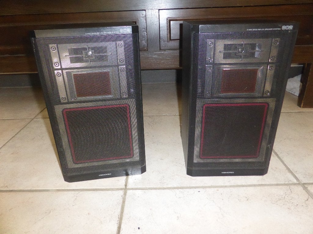 2 luidsprekers memorex 302  3 way bass reflex speaker system, Ophalen, Gebruikt, 60 tot 120 watt