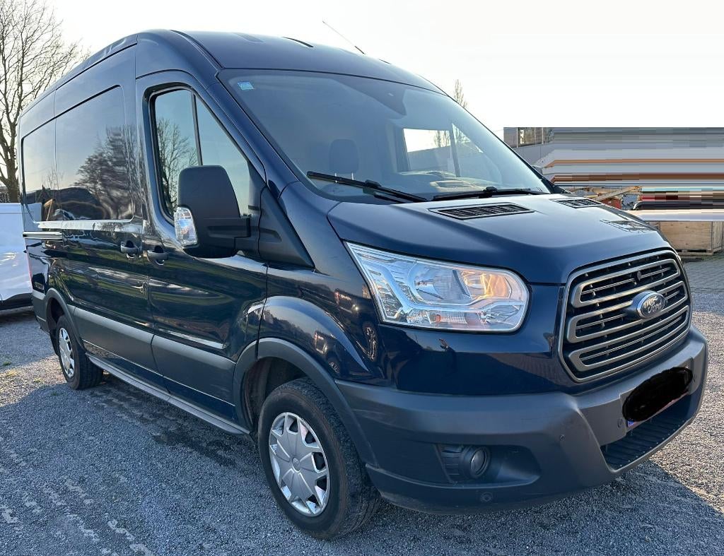 Ford Transit 2.0Diesel L2H2 Manual/Airco Euro6 3pl 2017, Auto's, 4 deurs, Stof, Euro 6, Blauw