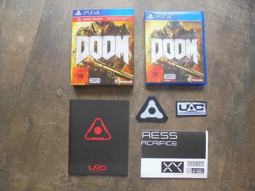 Doom UAC Pack voor PS4 (zie foto's), Games en Spelcomputers, Games | Sony PlayStation 4, Gebruikt, Vanaf 18 jaar, Shooter, 1 speler