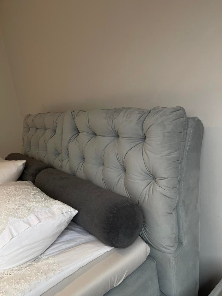 Boxspring prenuptia, Ophalen, Gebruikt, Blauw, Tweepersoons