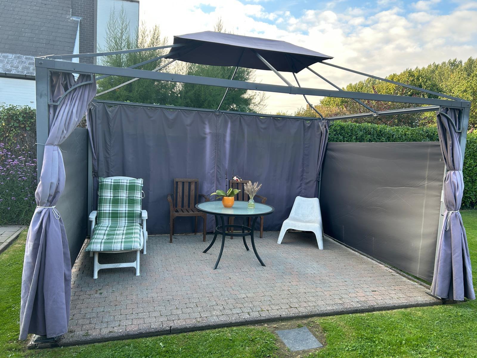 Partytent 3X4 m + klinkers en borduren, Tuin en Terras, Ophalen, Gebruikt, Partytent