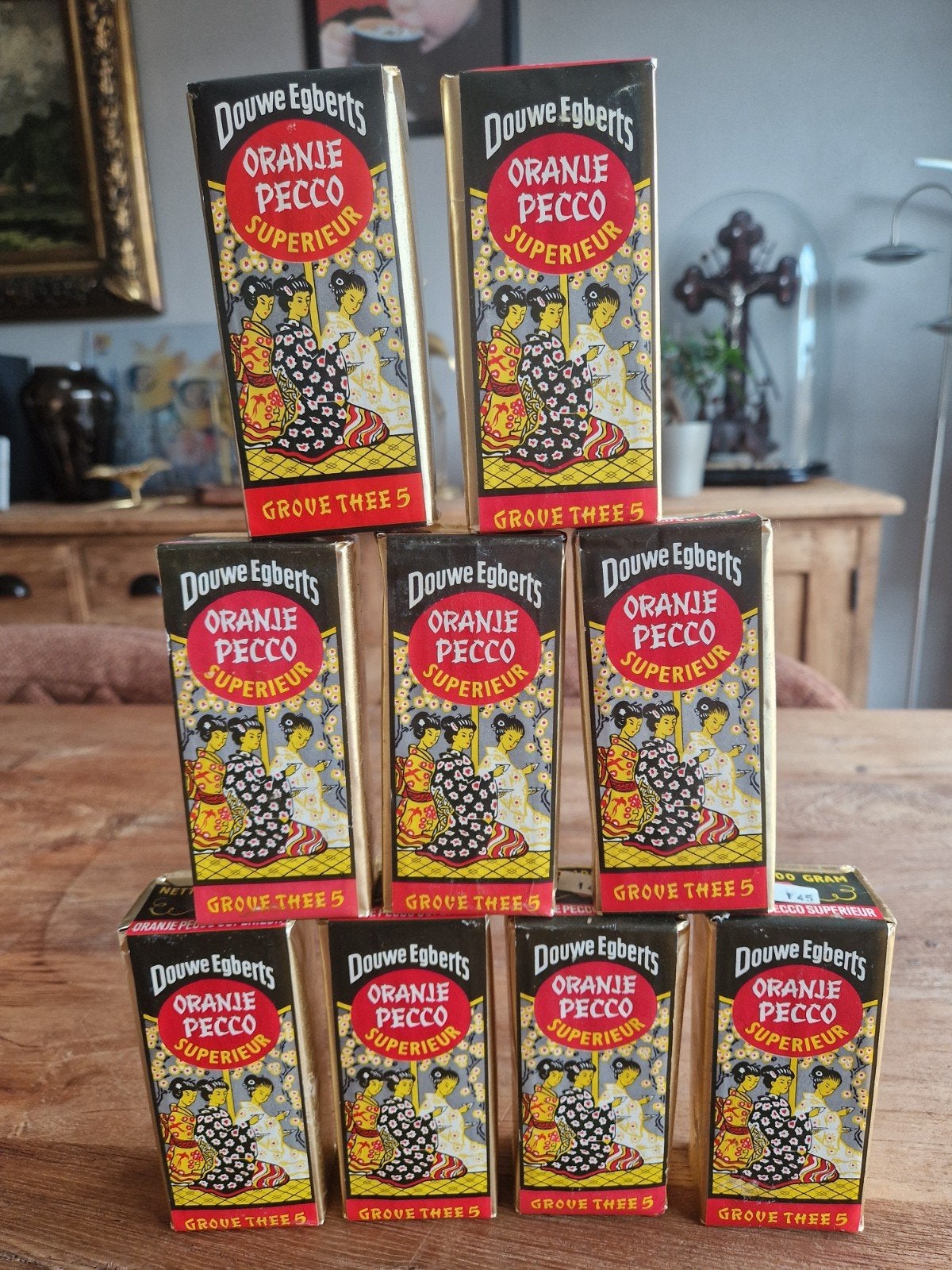 vintage winkel verpakking Douwe Egberts thee, Antiek en Kunst, Ophalen of Verzenden