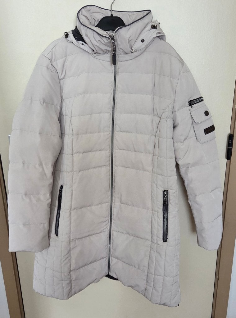 Warme wintermantel RESET – maat 46 – Crème – vedervulling, Kleding | Dames, Jassen | Winter, RESET, Beige, Maat 46/48 (XL) of groter