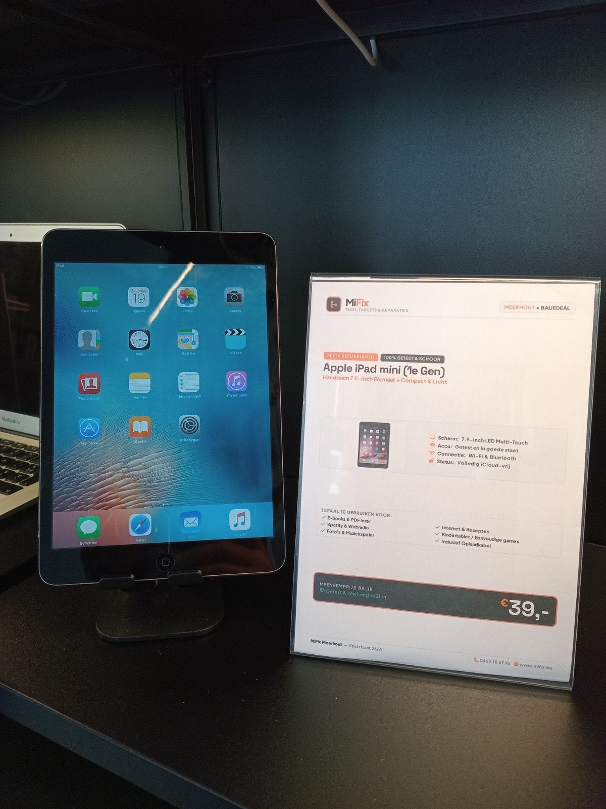 Apple iPad mini 1 | Testé et bien rangé | Câble inclus | Bar, Apple iPad, Comme neuf, Enlèvement, 7 pouces ou moins