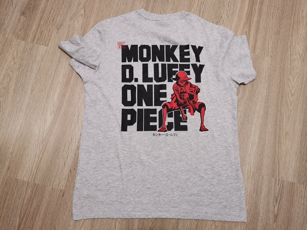 T-shirt homme Monkey D. Luffy, Ophalen of Verzenden, Zo goed als nieuw, Maat 52/54 (L), Grijs