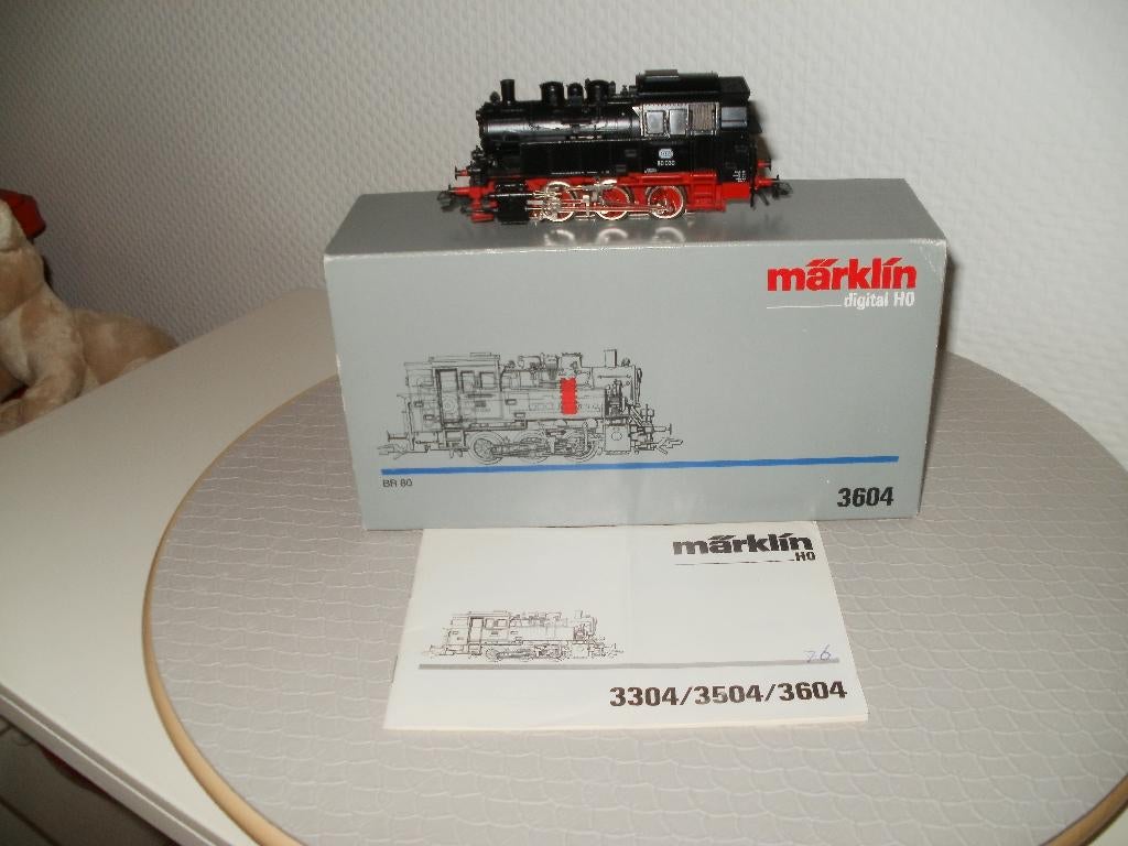 Marklin Ho Stoomlokomotief No 3604 BR 80 Dig.+ovp+boekje, Enlèvement ou Envoi, Courant alternatif, Comme neuf, Locomotive
