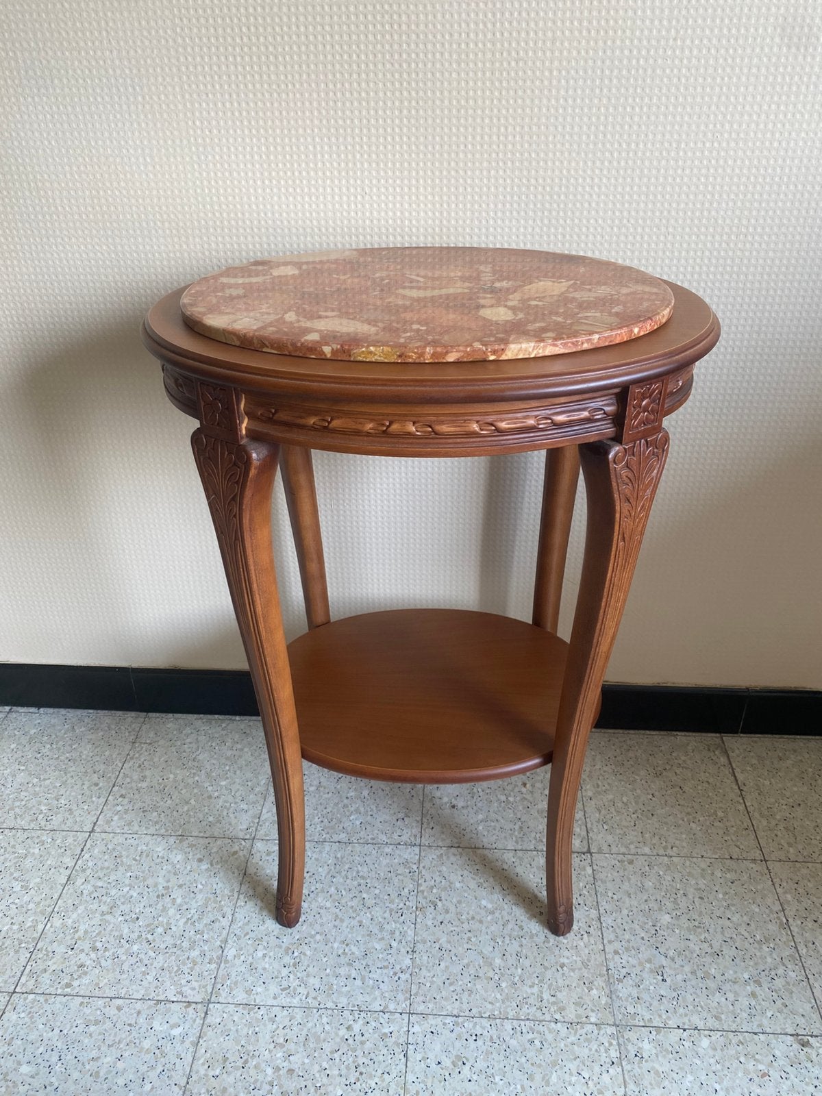 Table d'appoint vintage avec plateau en marbre, Enlèvement ou Envoi