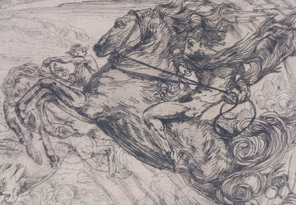 QUITTELIER HENRI (1884-1980) ETS Épreuve d'artiste, Ophalen of Verzenden, Mythologie, Ets, Gesigneerd