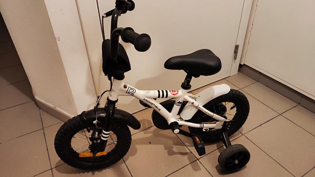 Kinderen fiets Prometheus, Ophalen, Zijwieltjes, Velgrem, Prometheus