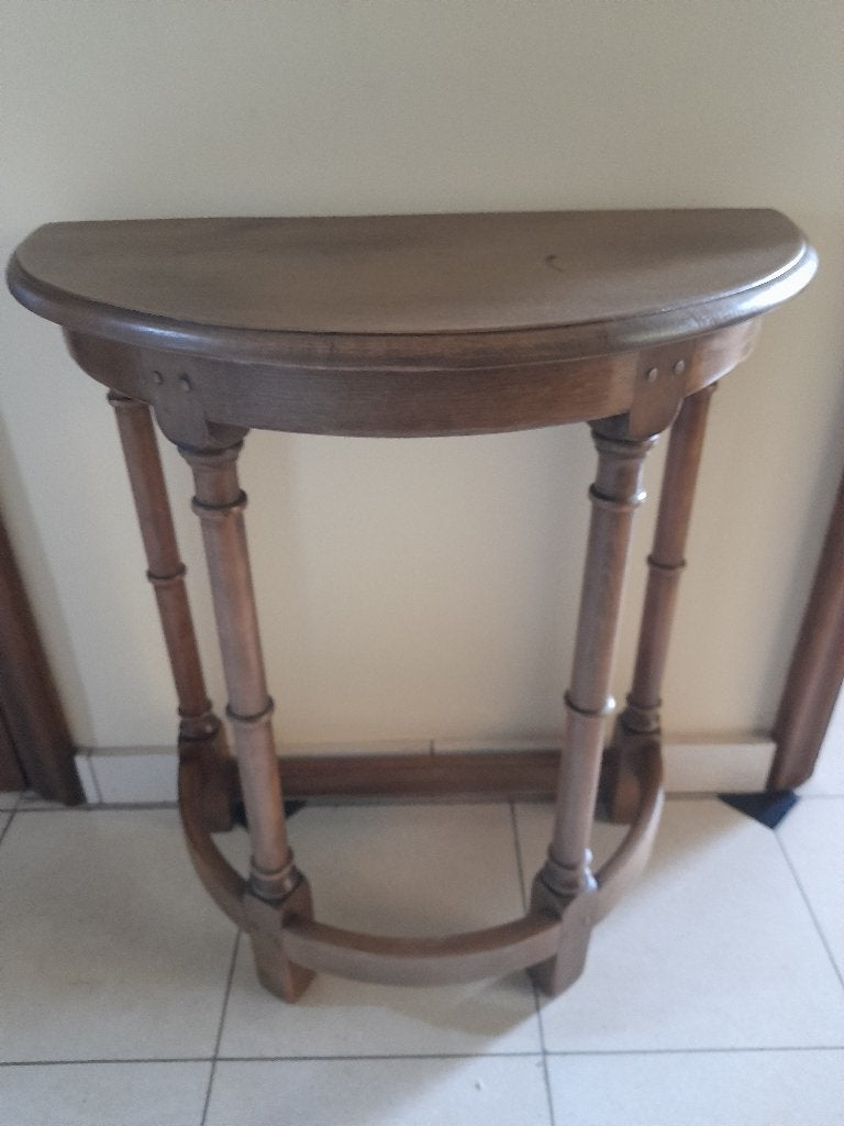 table d'appoint demi lune en chêne, 50 – 75, Comme neuf, Enlèvement, Chêne