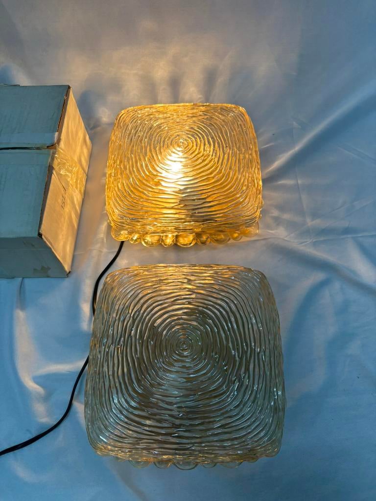 2 Vintage plafondlampen of wandlampen Glashütte Limburg, Ophalen of Verzenden, Gebruikt