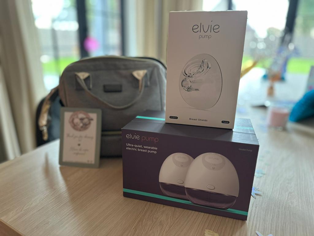 Elektrische borstkolf Elvie - dubbel, met accessoires, Ophalen of Verzenden, Zo goed als nieuw