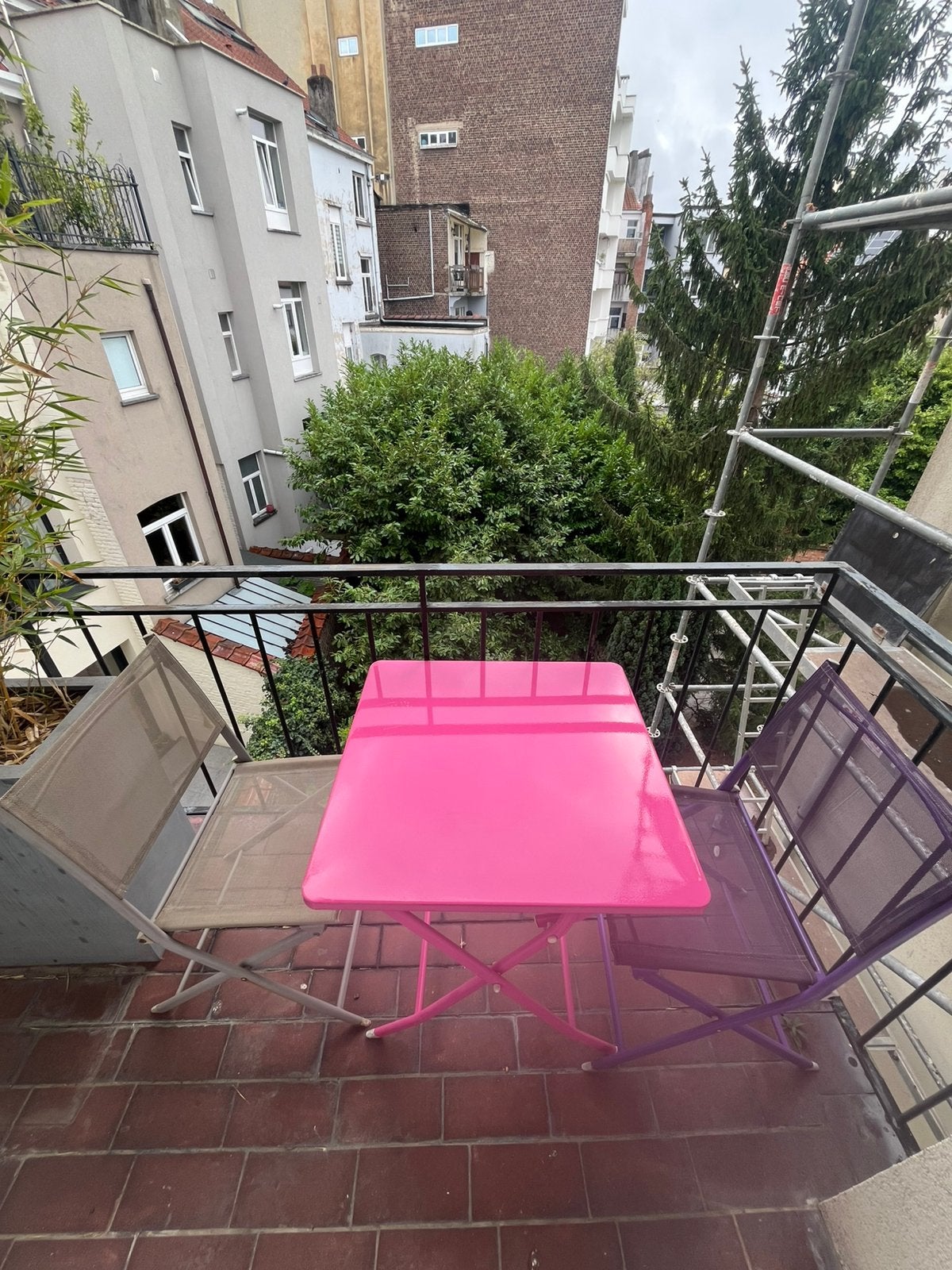 Terras tafel en stoelen, Ophalen, Gebruikt, Buiten, Inklapbaar