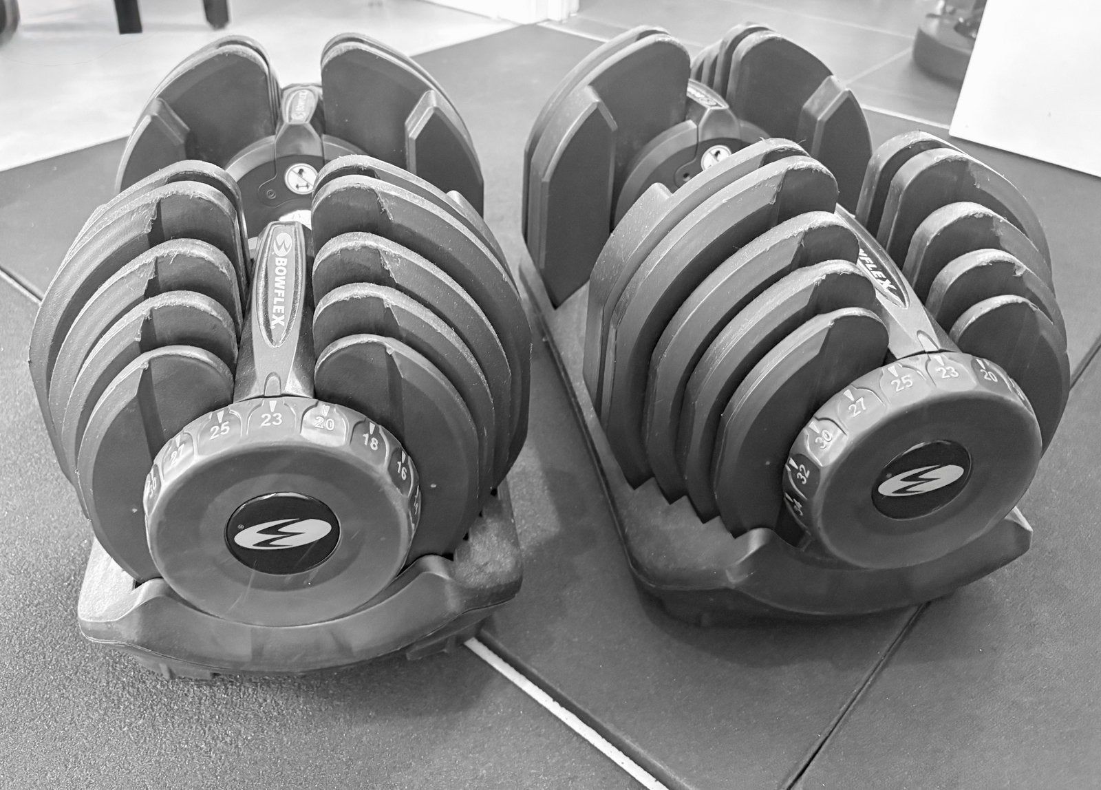 Paar bowflex-halters, Sport en Fitness, Fitnessmaterialen, Ophalen, Gebruikt, Dumbbell