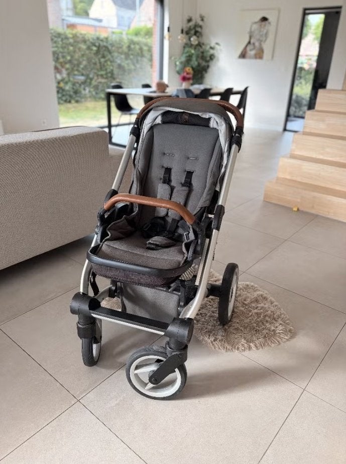 Mutsy Nio kinderwagen - volledig, grijs/groen met cognac, Ophalen, Gebruikt, Kinderwagen, Mutsy
