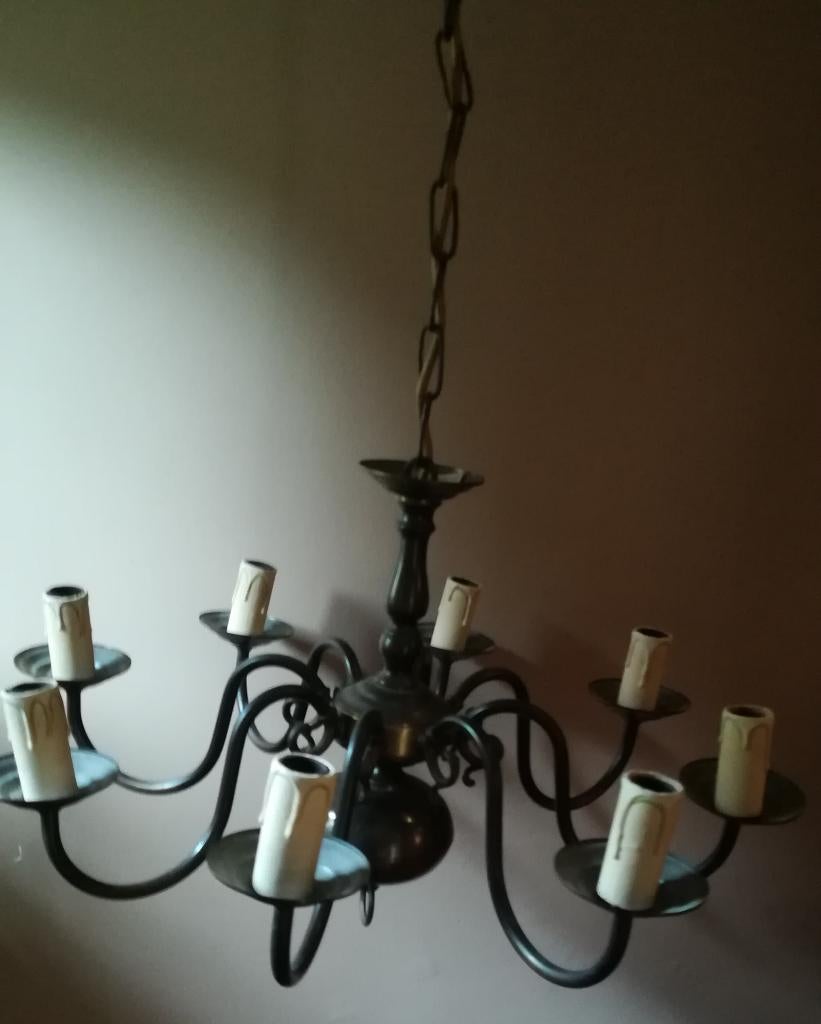 Lustre chandelier - 8 branches, Maison & Meubles, Lampes | Lustres, Enlèvement, Utilisé, Métal, Classique