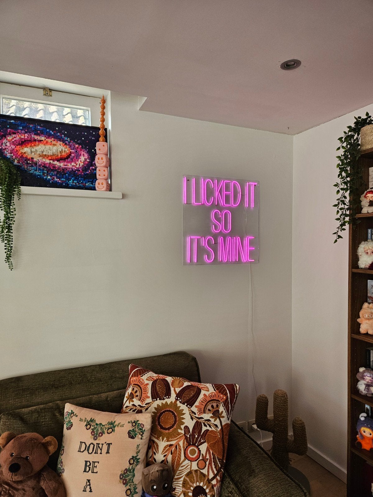 neon lamp - usb adapter, Huis en Inrichting, Ophalen, Roze, Zo goed als nieuw, Met schakelaar
