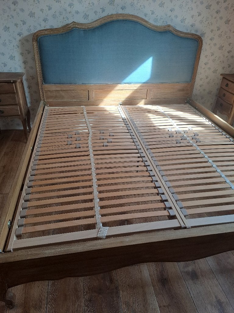 Houten bed +nachtkastjes, Huis en Inrichting, Ophalen, Blauw, Landelijk, 180 cm