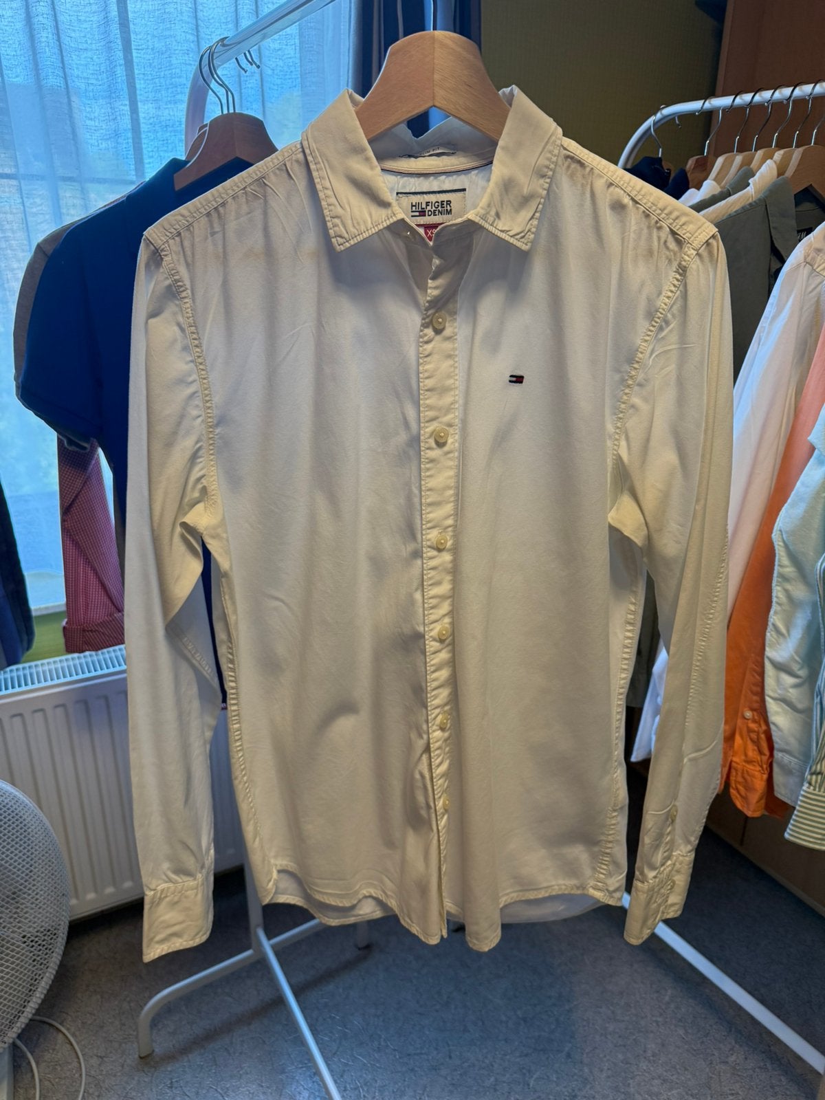 Hemd Tommy Hilfiger, Kleding | Heren, Jassen | Zomer, Ophalen of Verzenden, Zo goed als nieuw, Wit