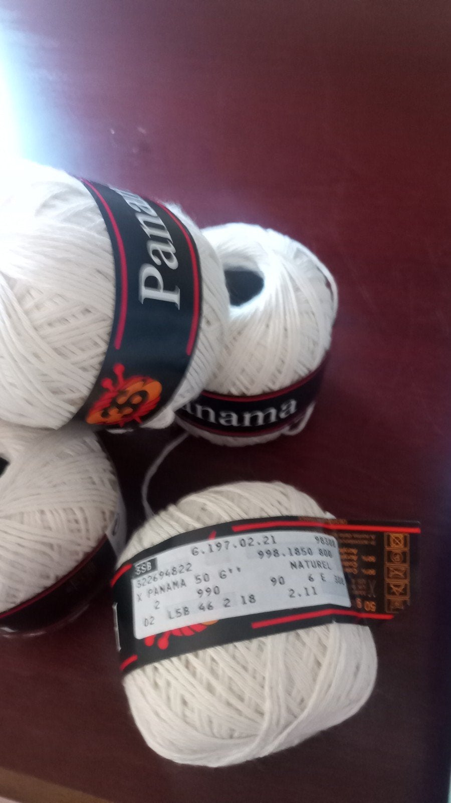 v16 boules de coton 3suisses Panama 50gr blanc crème, Enlèvement ou Envoi, Comme neuf, Tricot ou Crochet, Aiguille