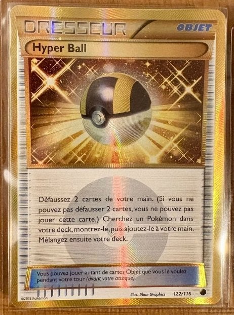 N&B (Glac. plasma) Hyper Ball – Carte secrète gold 122/116, Envoi, Comme neuf