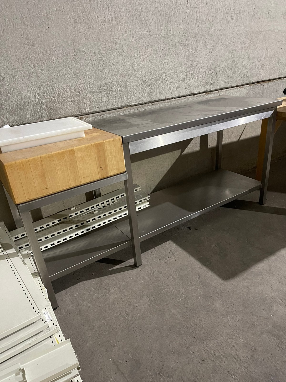 Table  COMBINÉ  - BOIS + POLYÉTHYLÈNE inox, Enlèvement ou Envoi, Comme neuf