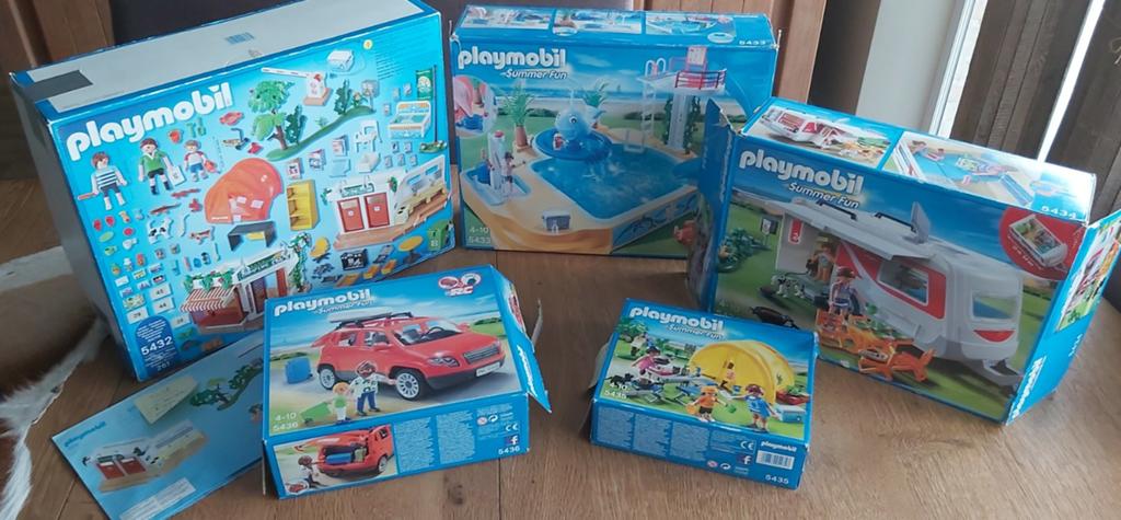 Lot van 5 dozen Playmobil Camping Summer Fun, Kinderen en Baby's, Speelgoed | Playmobil, Zo goed als nieuw, Complete set, Ophalen of Verzenden